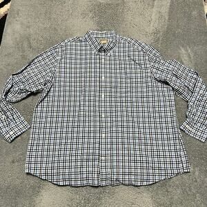 Duluth Trading WrinkleFighter Shirt Mens 3XL Plaid Blue Long Sleeve